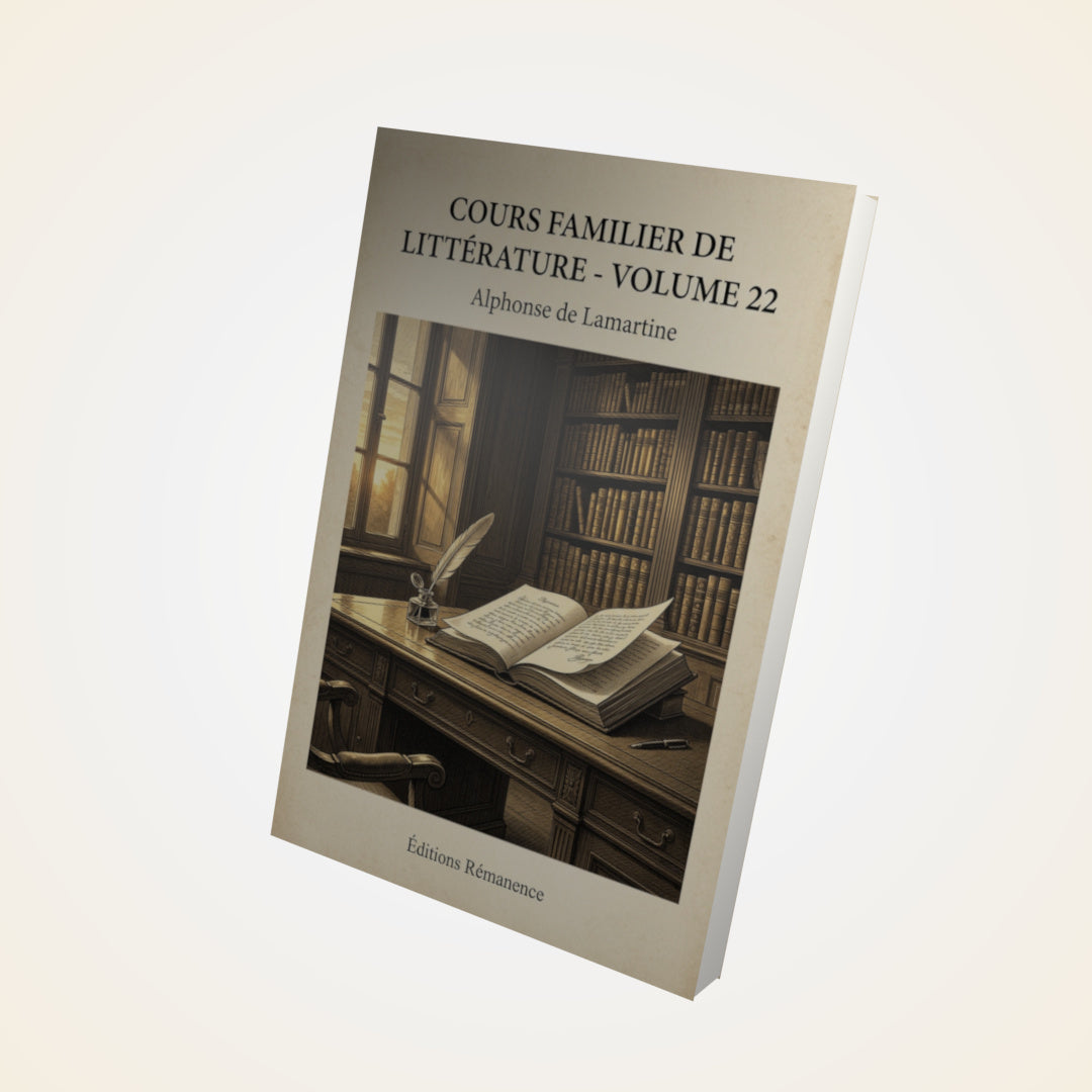 Livre Cours familier de Littérature - Volume 22 - Alphonse de Lamartine - Couverture 3D