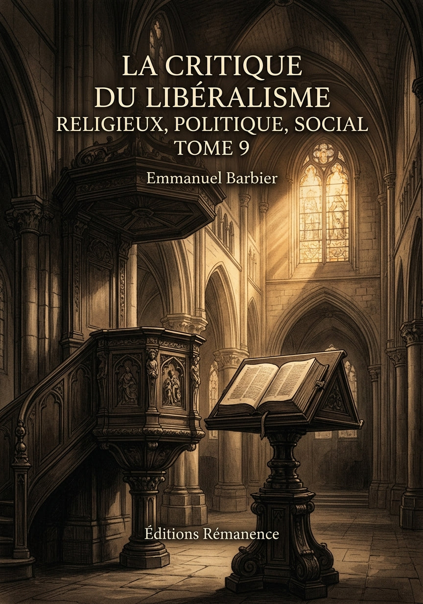 La critique du libéralisme religieux, politique, social Tome 9 - Emmanuel Barbier (Couverture)