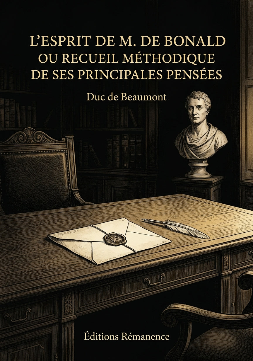 L'esprit de M. de Bonald ou recueil méthodique de ses principales pensées - Duc de Beaumont (Couverture)