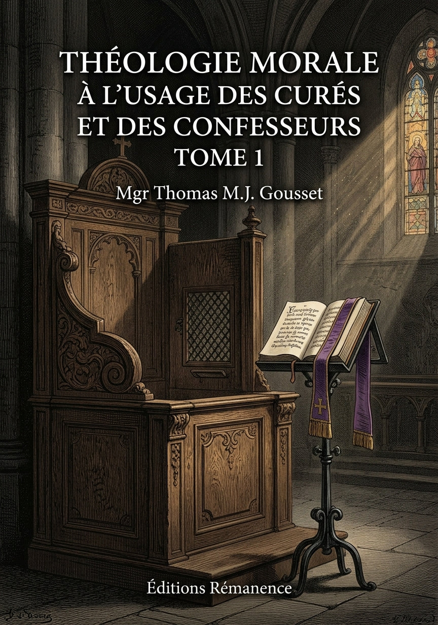 Théologie morale à l'usage des curés et des confesseurs Tome 1 - Mgr Thomas M.J. Gousset (Couverture)