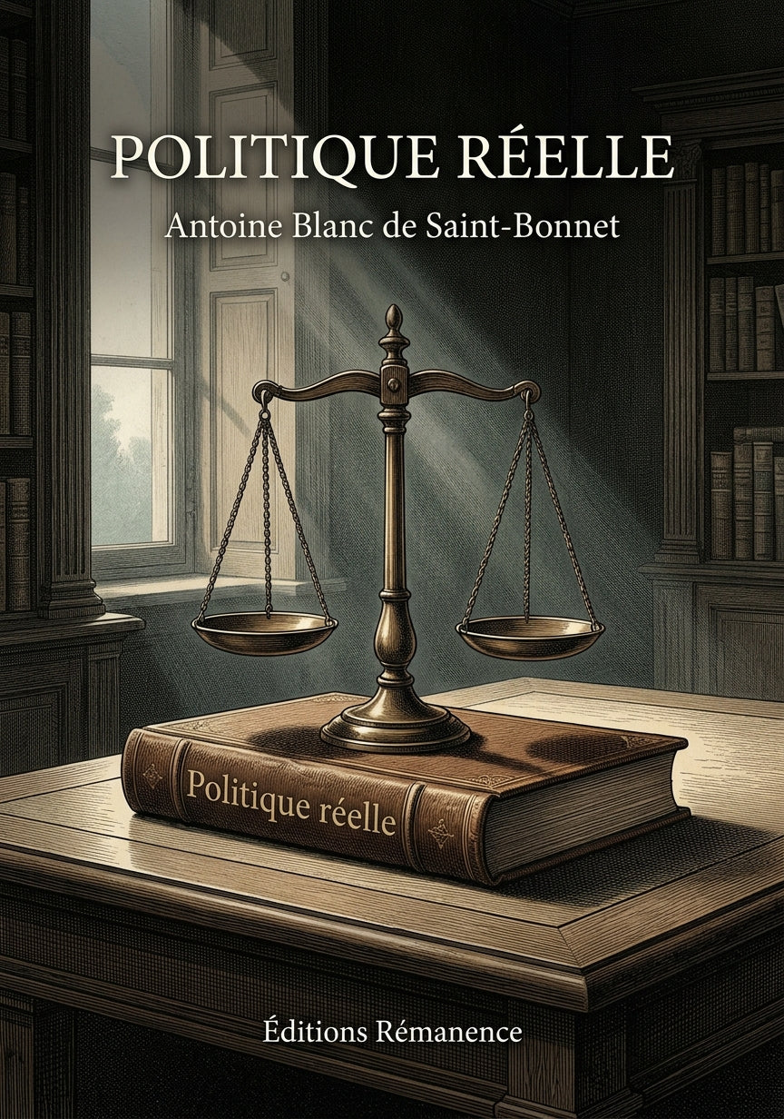 Politique réelle - Antoine Blanc de Saint-Bonnet (Couverture)