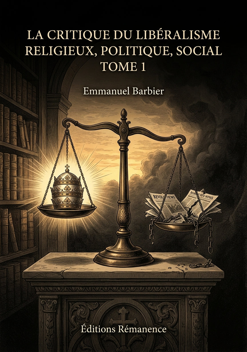 La critique du libéralisme religieux, politique, social Tome 1 - Emmanuel Barbier (Couverture)