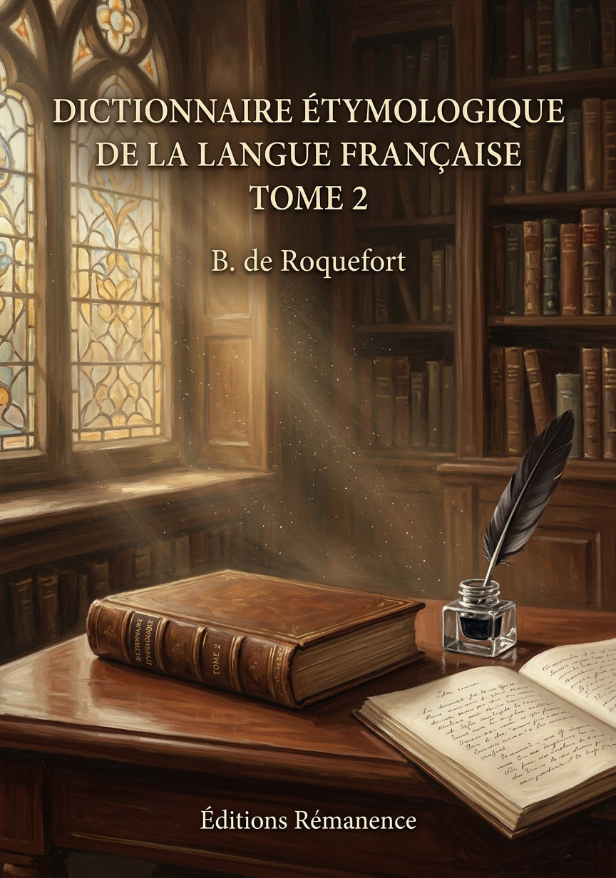 Dictionnaire étymologique de la langue française Tome 2 - B. de Roquefort (Couverture)