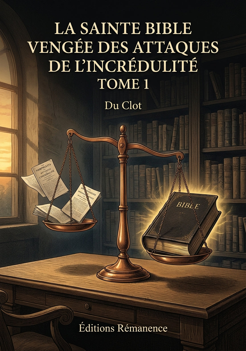 La sainte bible vengée des attaques de l'incrédulité Tome 1 - Du Clot (Couverture)