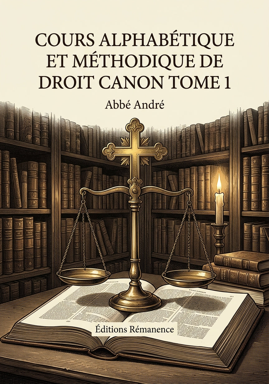 Cours alphabétique et méthodique de Droit Canon Tome 1 - Abbé André (Couverture)