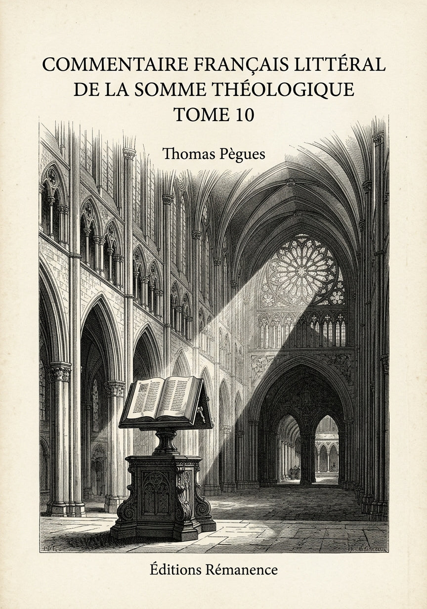 Commentaire français littéral de la Somme théologique Tome 10 - Thomas Pègues (Couverture)