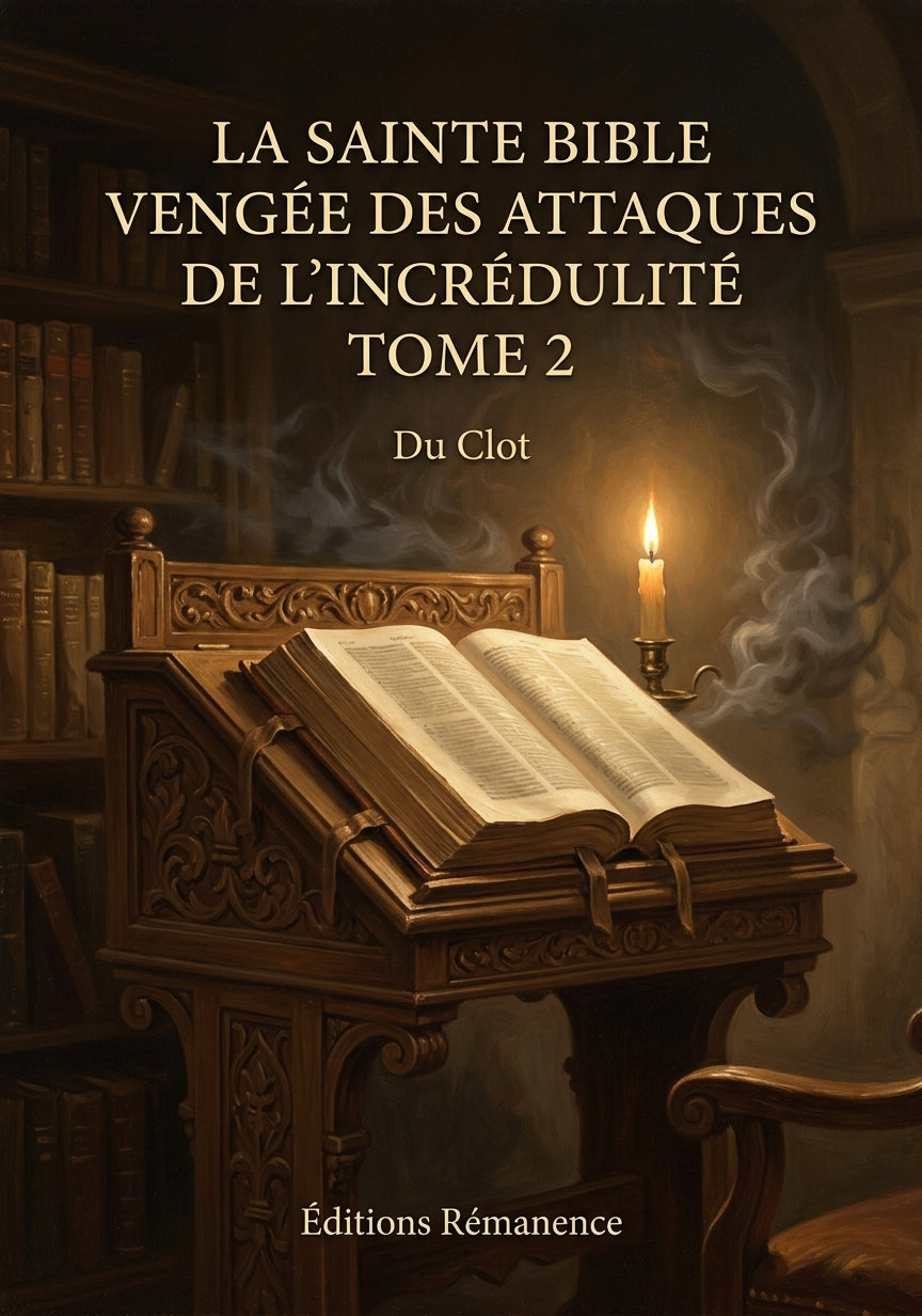 La sainte bible vengée des attaques de l'incrédulité Tome 2 - Du Clot (Couverture)