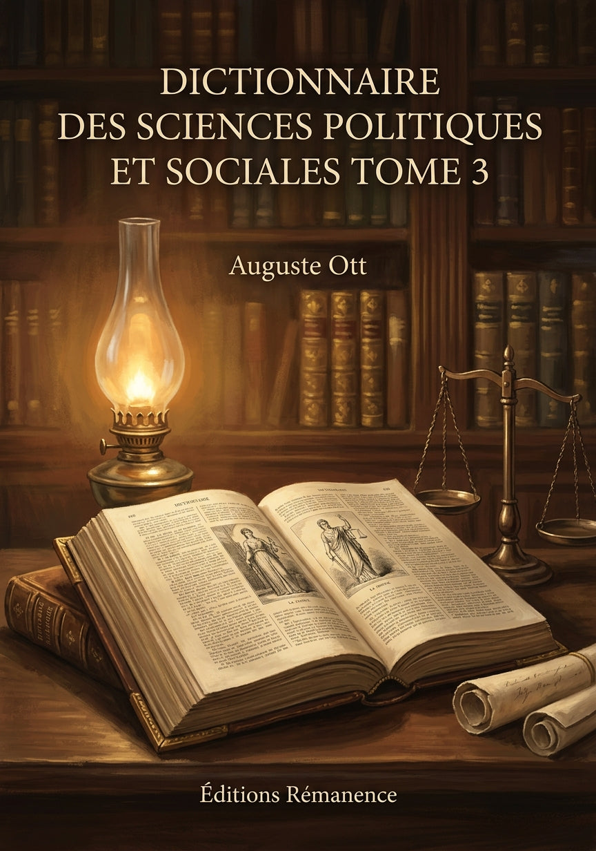 Dictionnaire des sciences politiques et sociales Tome 3 - Auguste Ott (Couverture)
