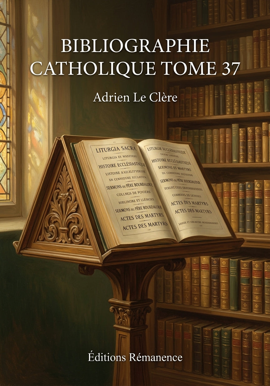 Bibliographie catholique Tome 37 - Adrien Le Clère (Couverture)