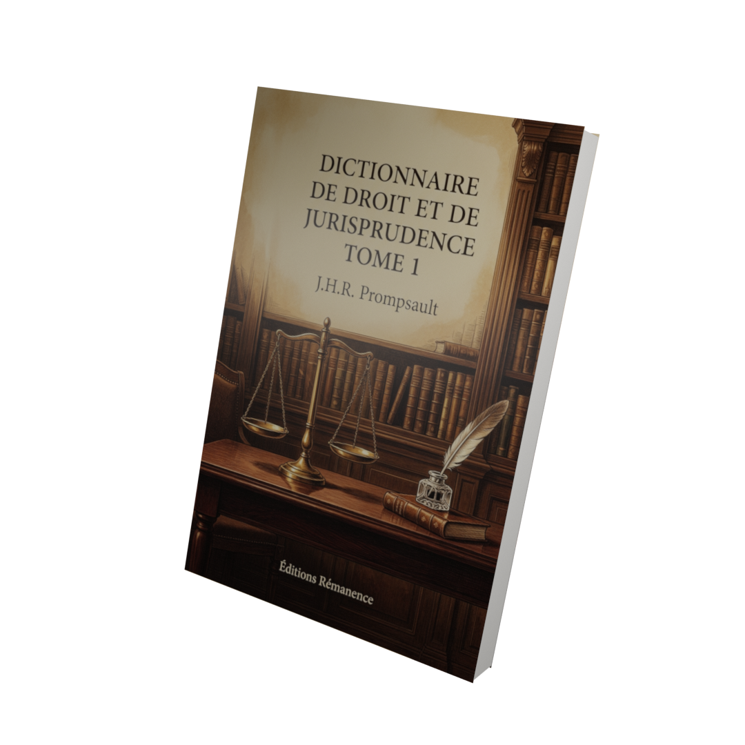 Dictionnaire de droit et de jurisprudence Tome 1 - J.H.R. Prompsault (Vue 3D)