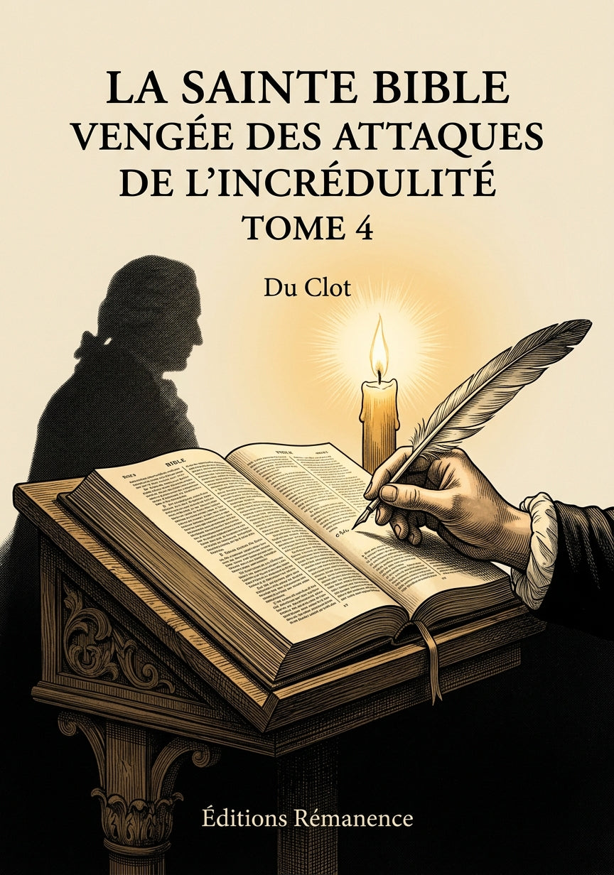 La sainte bible vengée des attaques de l'incrédulité Tome 4 - Du Clot (Couverture)