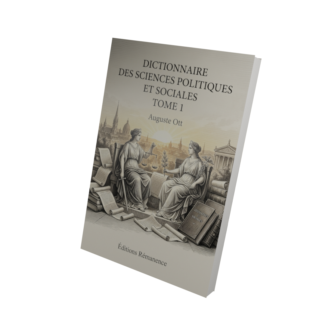 Dictionnaire des sciences politiques et sociales Tome 1 - Auguste Ott (Vue 3D)