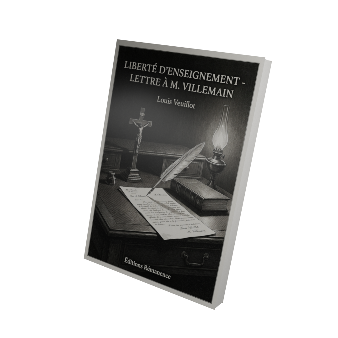 Liberté d'enseignement - lettre à M. Villemain - Louis Veuillot (Vue 3D)