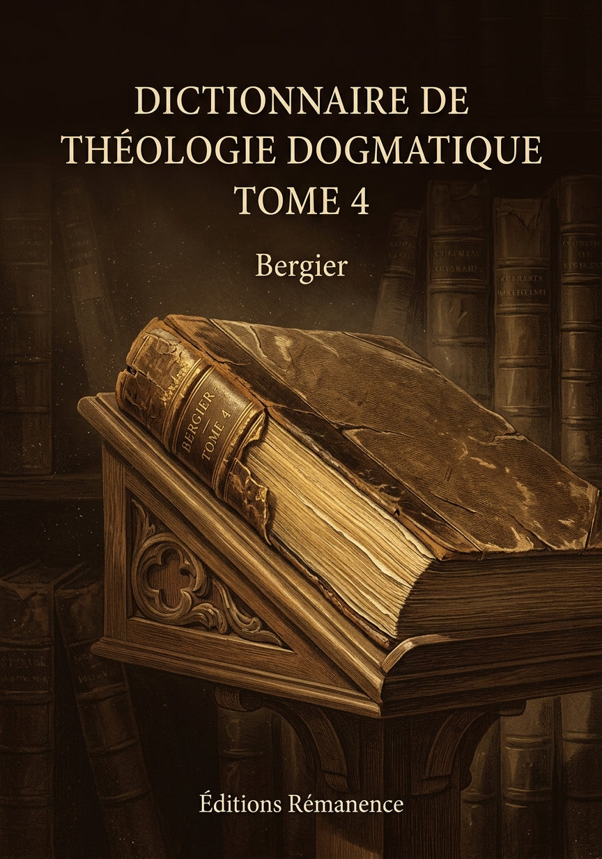 Dictionnaire de théologie dogmatique Tome 4 - Bergier (Couverture)
