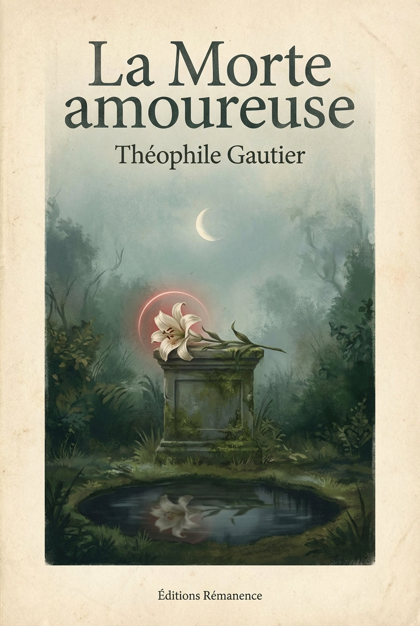 Couverture du livre La Morte amoureuse de Théophile Gautier, illustration gothique et romantique.