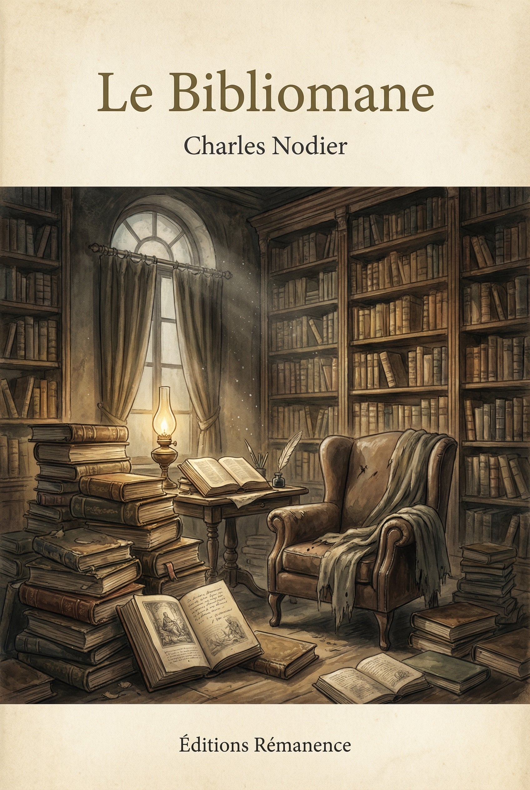 Couverture du livre Le Bibliomane de Charles Nodier - Édition classique de luxe