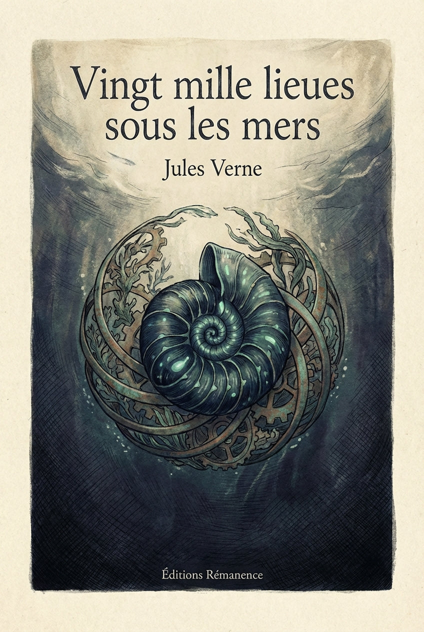 Couverture classique du roman Vingt mille lieues sous les mers de Jules Verne
