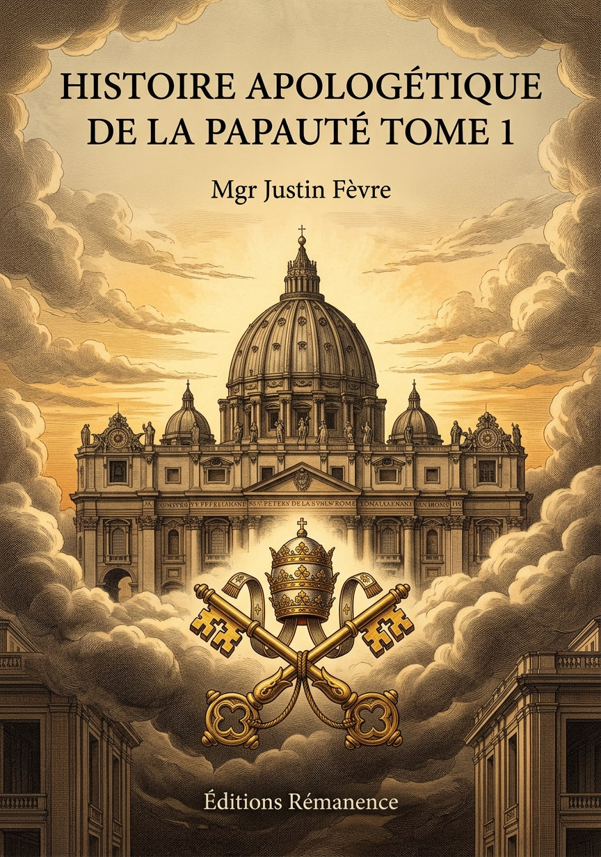 Histoire apologétique de la papauté Tome 1 - Mgr Justin Fèvre (Couverture)