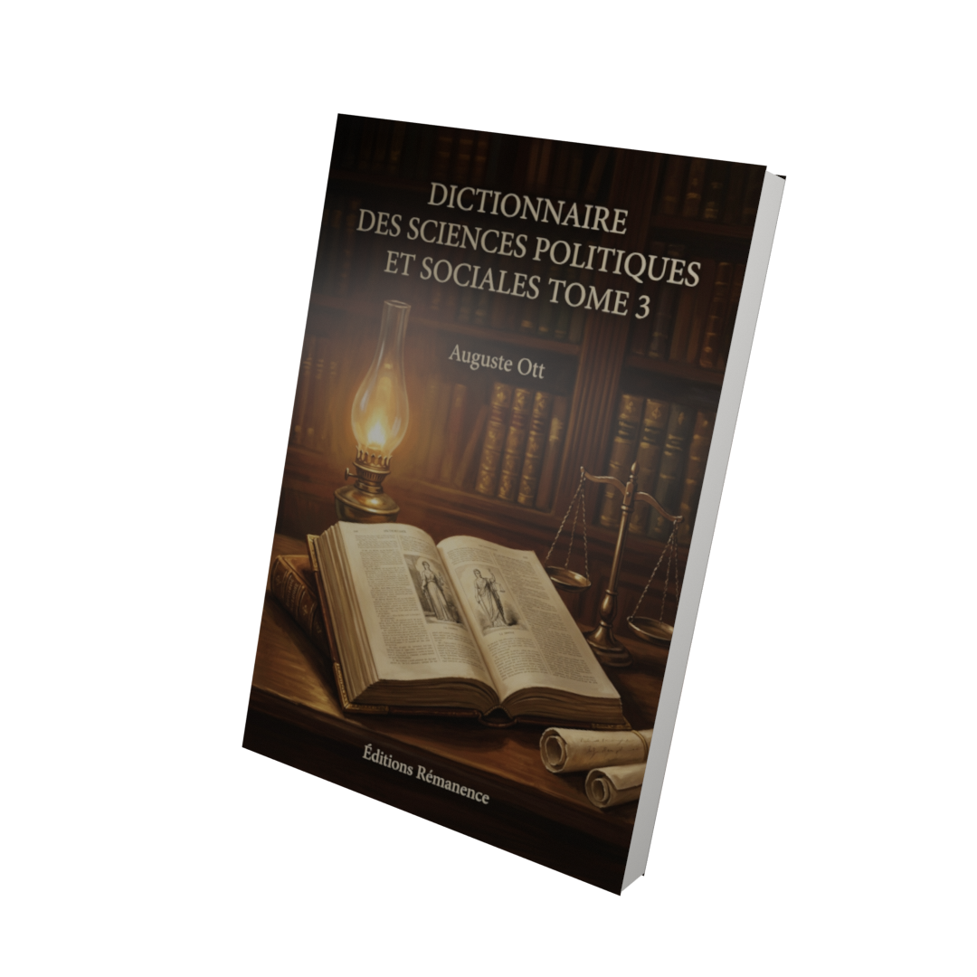 Dictionnaire des sciences politiques et sociales Tome 3 - Auguste Ott (Vue 3D)