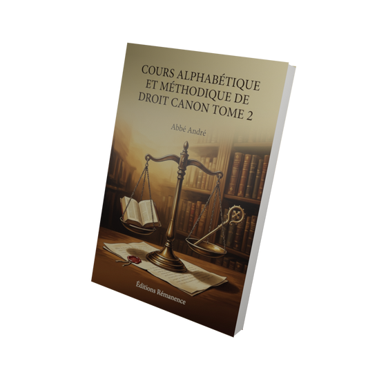 Cours alphabétique et méthodique de Droit Canon Tome 2 - Abbé André (Vue 3D)