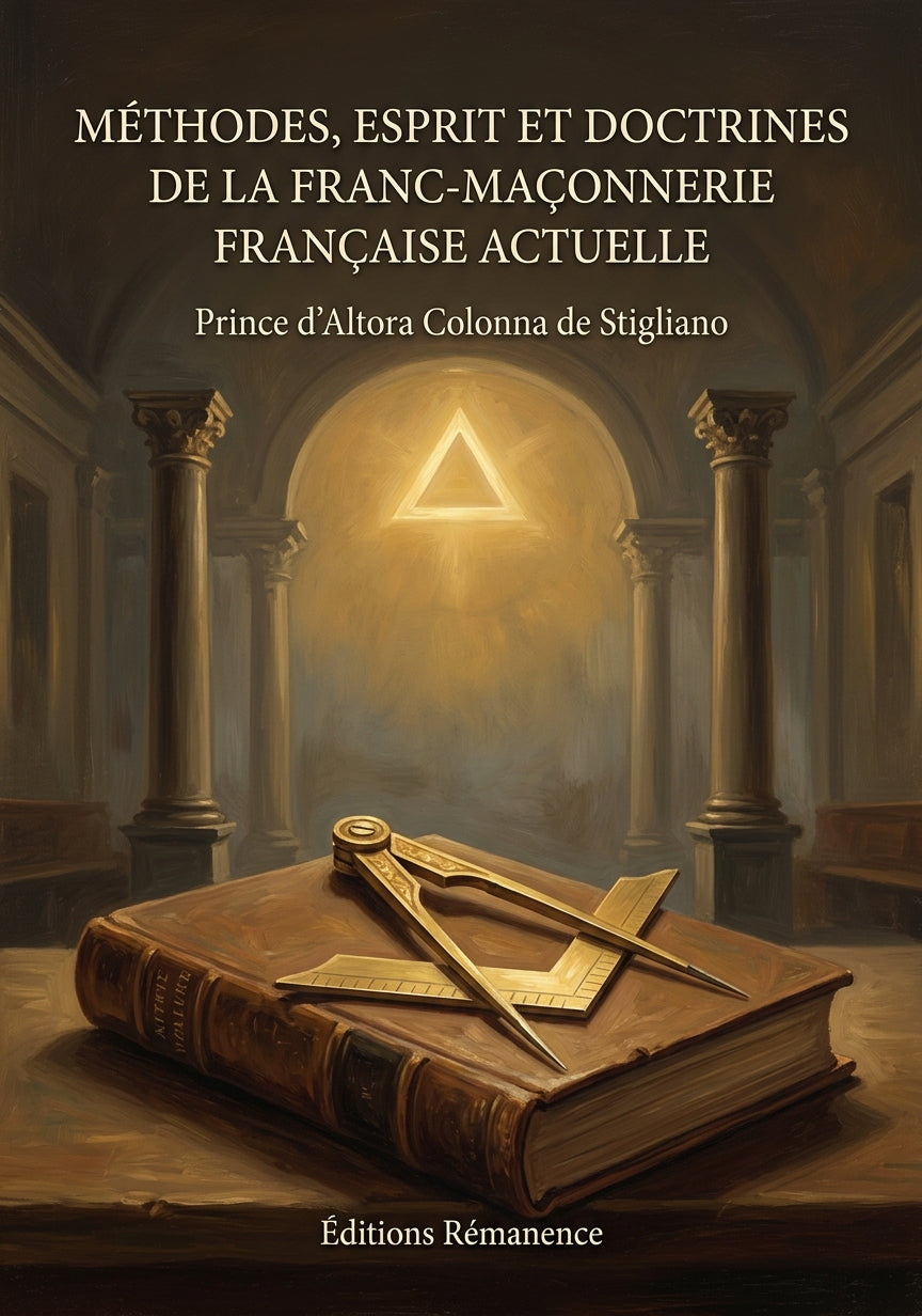 Méthodes, esprit et doctrines de la Franc-Maçonnerie française actuelle - Prince d'Altora Colonna de Stigliano (Couverture)