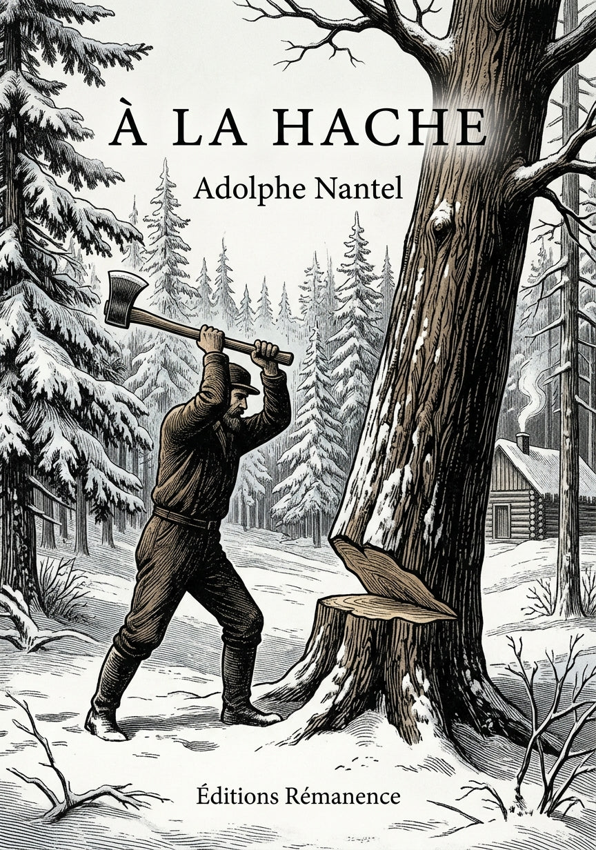 Livre À la hache par Adolphe Nantel - Couverture - Editions Remanence