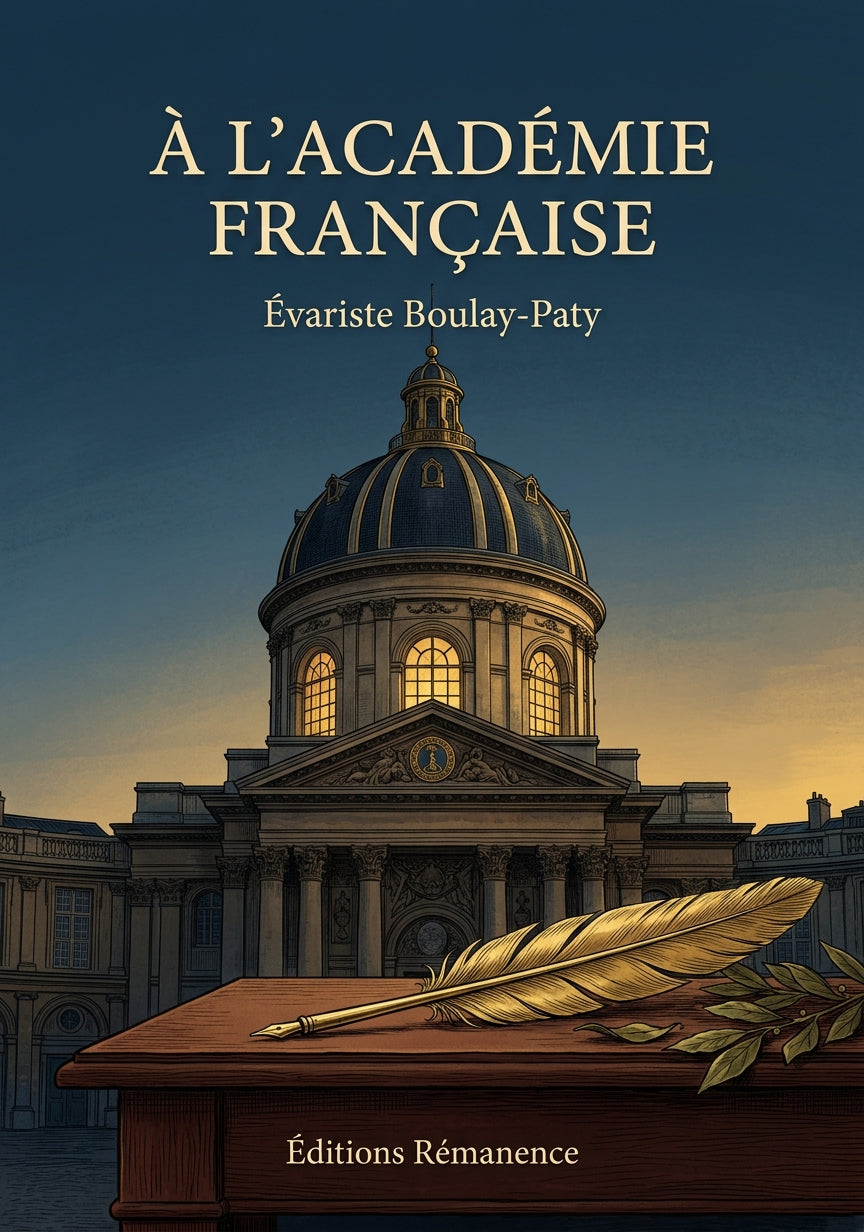 Livre À l’Académie française par Évariste Boulay-Paty - Couverture - Editions Remanence