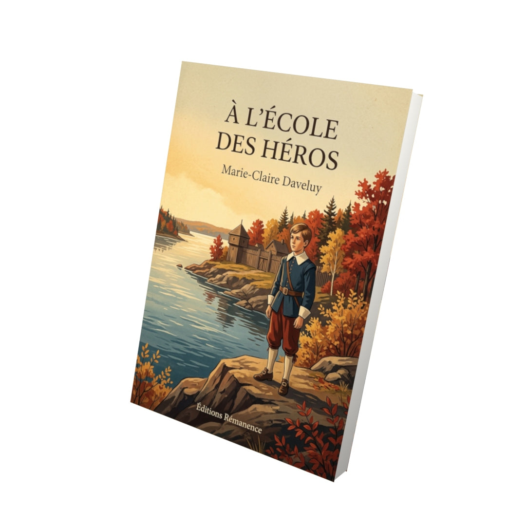 Livre À l’école des héros par Marie-Claire Daveluy - Vue 3D - Editions Remanence