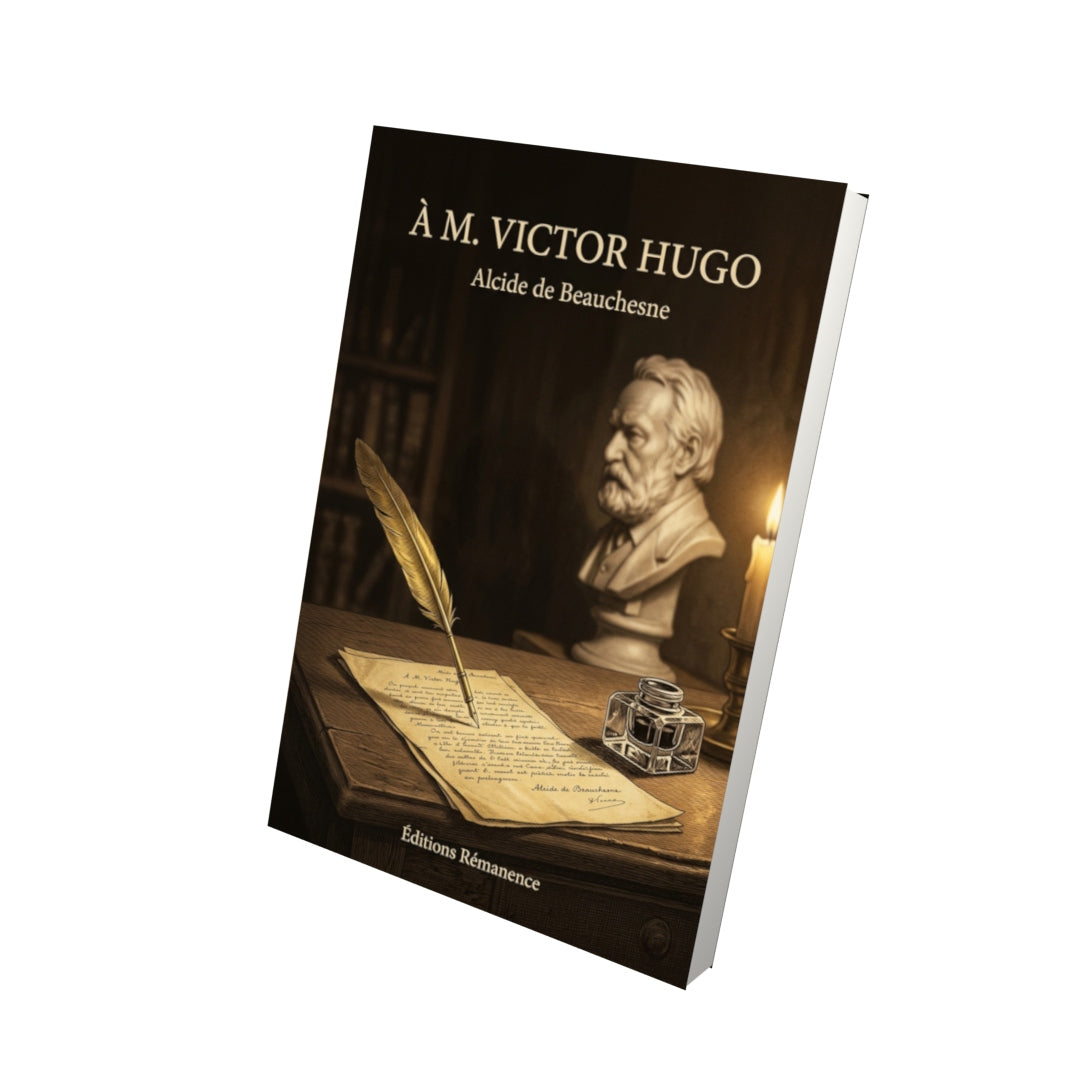 Livre À M. Victor Hugo par Alcide de Beauchesne - Vue 3D - Editions Remanence