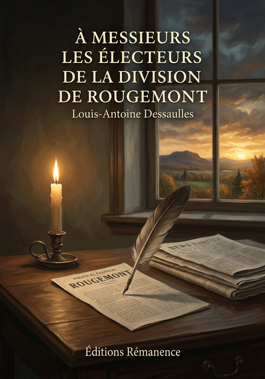 Livre À Messieurs les électeurs de la division de Rougemont par Louis-Antoine Dessaulles - Couverture - Editions Remanence