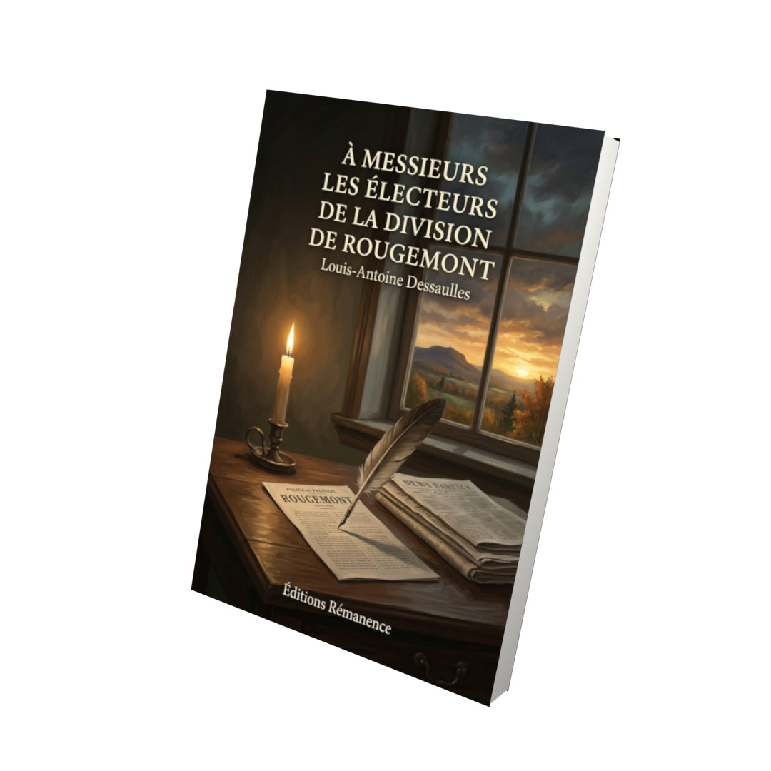 Livre À Messieurs les électeurs de la division de Rougemont par Louis-Antoine Dessaulles - Vue 3D - Editions Remanence