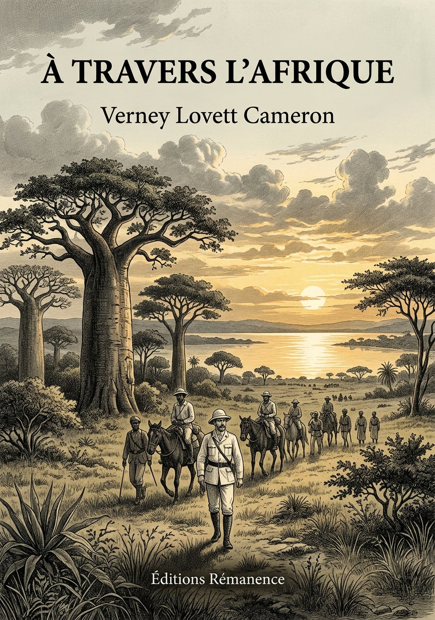 Livre À travers l'Afrique par Verney Lovett Cameron - Couverture - Editions Remanence