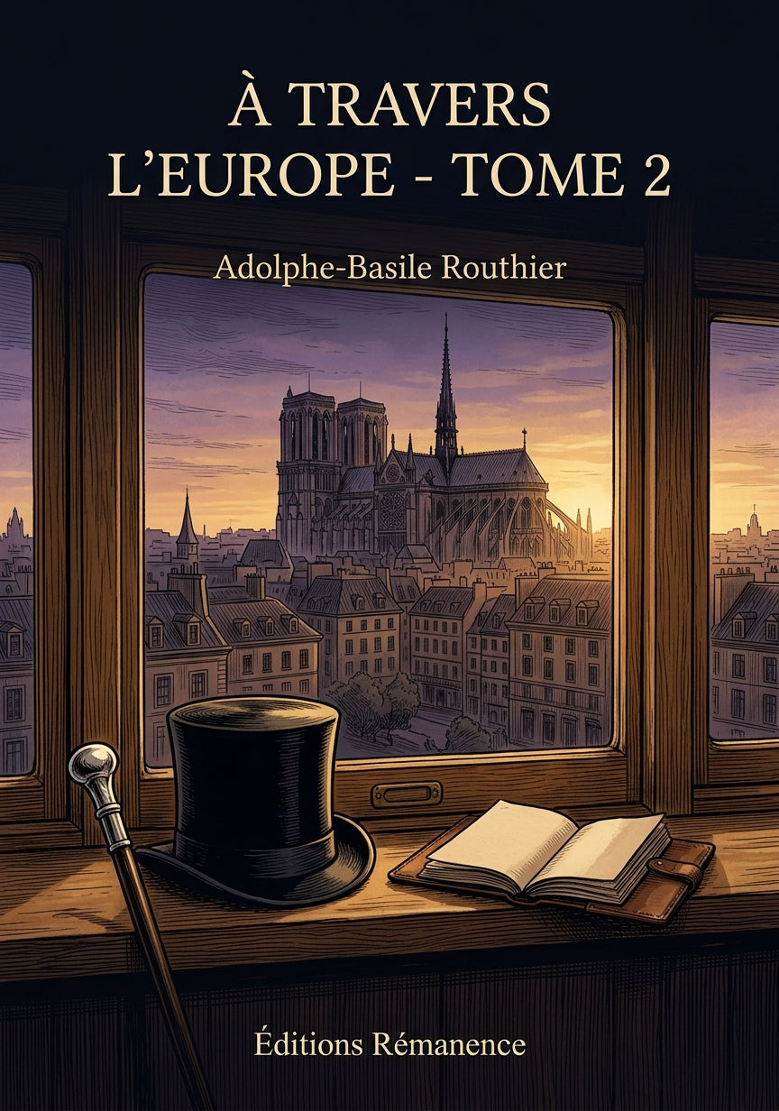 Livre À travers l’Europe - Tome 2 par Adolphe-Basile Routhier - Couverture - Editions Remanence