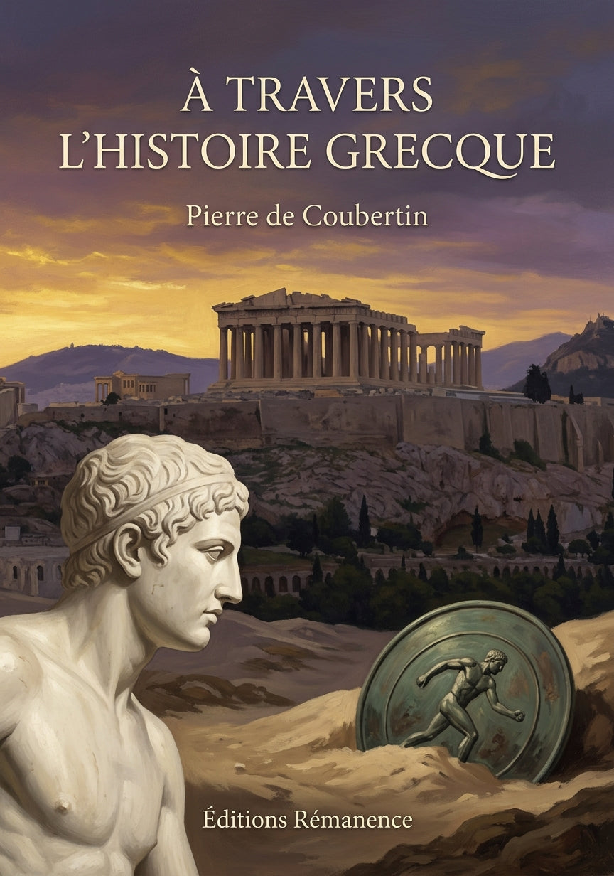 Livre À travers l’histoire grecque par Pierre de Coubertin - Couverture - Editions Remanence