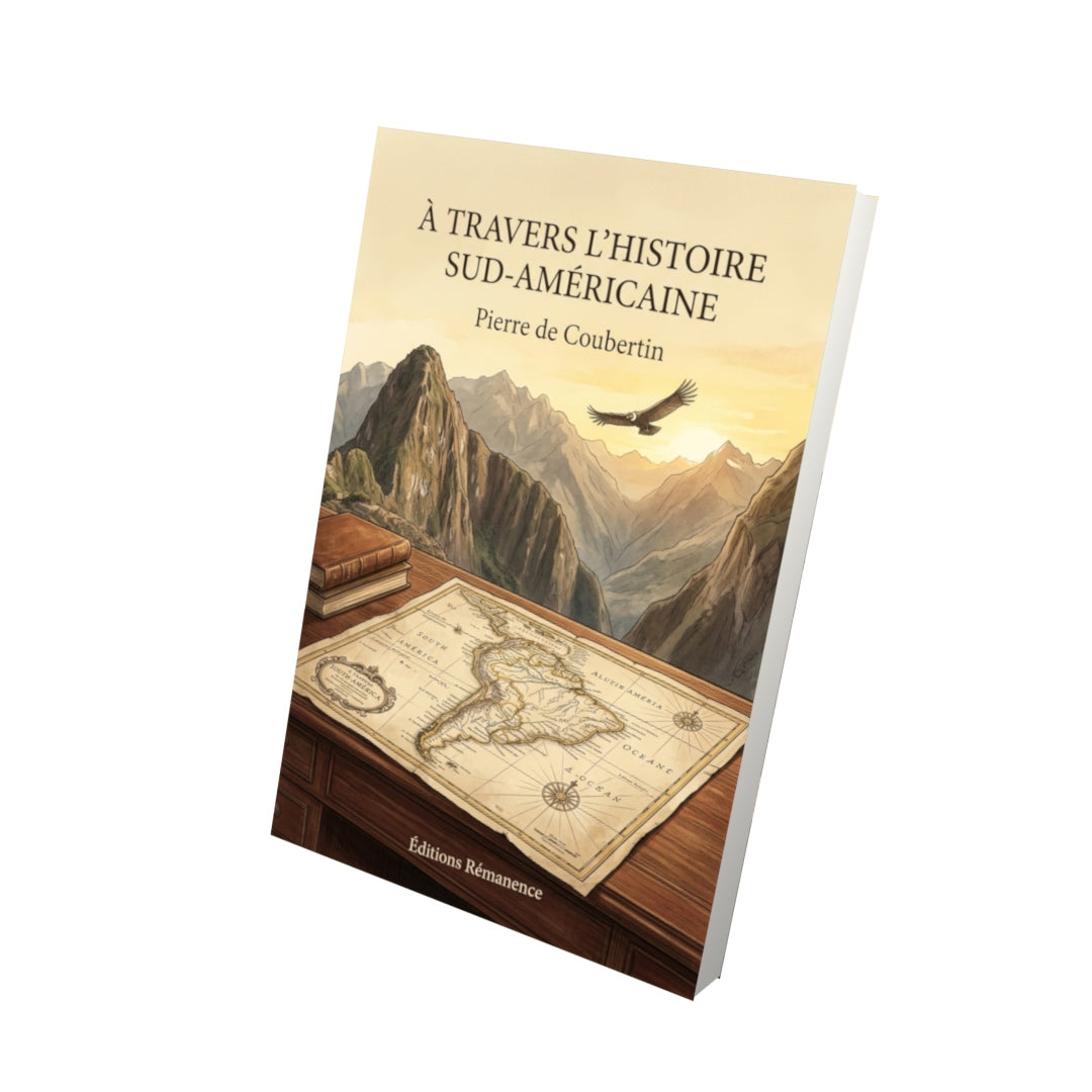 Livre À travers l’Histoire Sud-Américaine par Pierre de Coubertin - Vue 3D - Editions Remanence