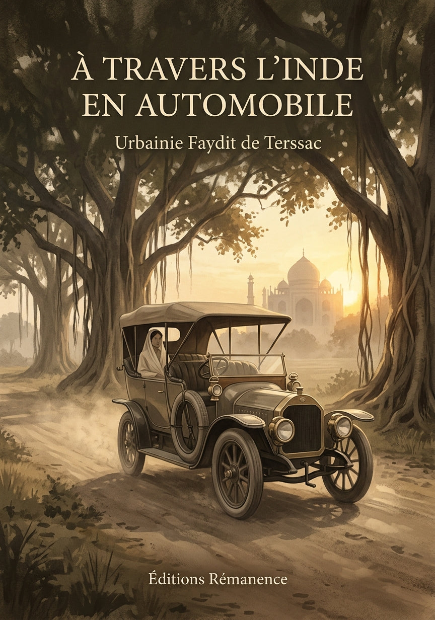 Livre À travers l’Inde en automobile par Urbainie Faydit de Terssac - Couverture - Editions Remanence
