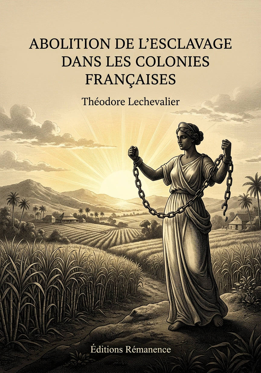 Livre Abolition de l’esclavage dans les colonies françaises par Théodore Lechevalier - Couverture - Editions Remanence