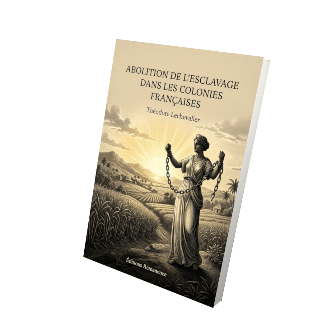 Livre Abolition de l’esclavage dans les colonies françaises par Théodore Lechevalier - Vue 3D - Editions Remanence