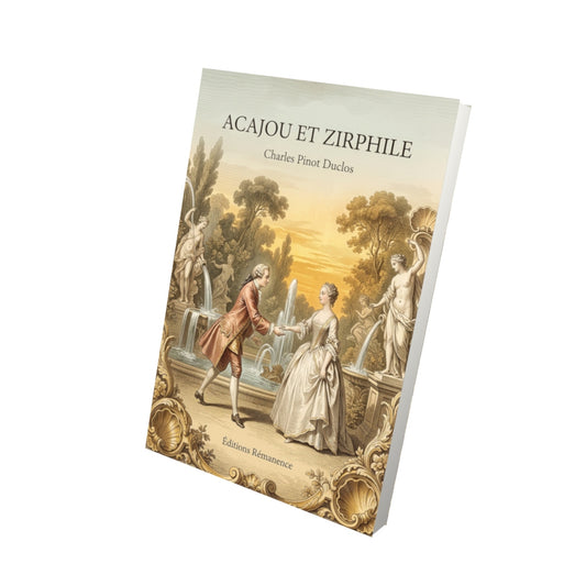Livre Acajou et Zirphile par Charles Pinot Duclos - Vue 3D - Editions Remanence