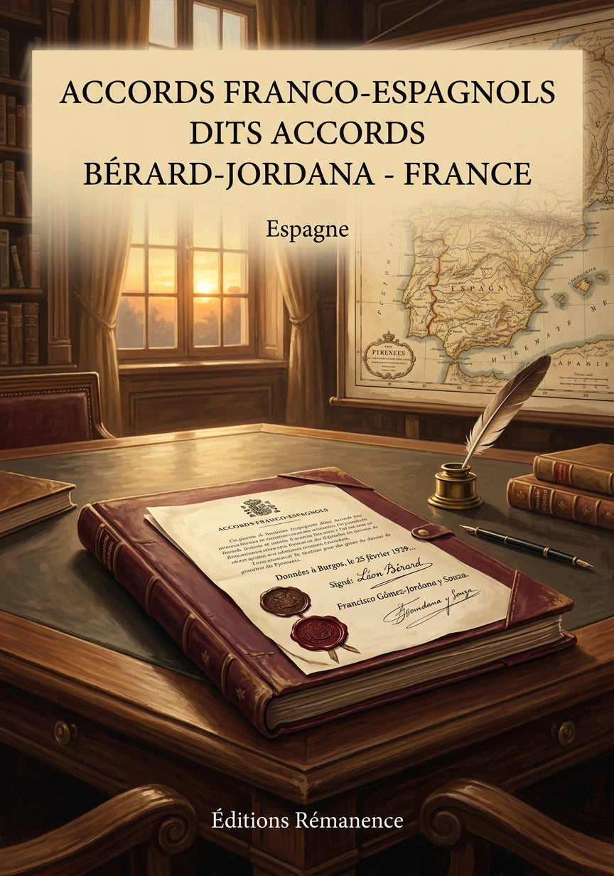 Livre Accords franco-espagnols dits accords Bérard-Jordana - France par Espagne - Couverture - Editions Remanence