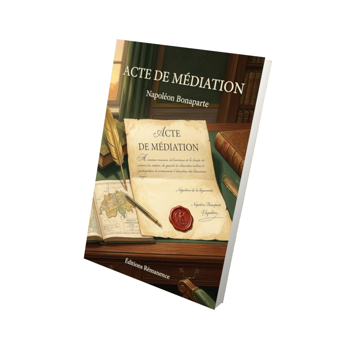Livre Acte de Médiation par Napoléon Bonaparte - Vue 3D - Editions Remanence
