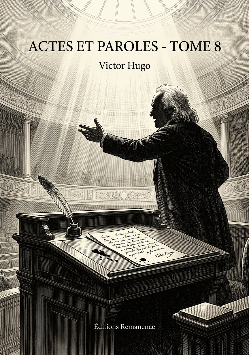 Livre Actes et paroles - Tome 8 par Victor Hugo - Couverture - Editions Remanence
