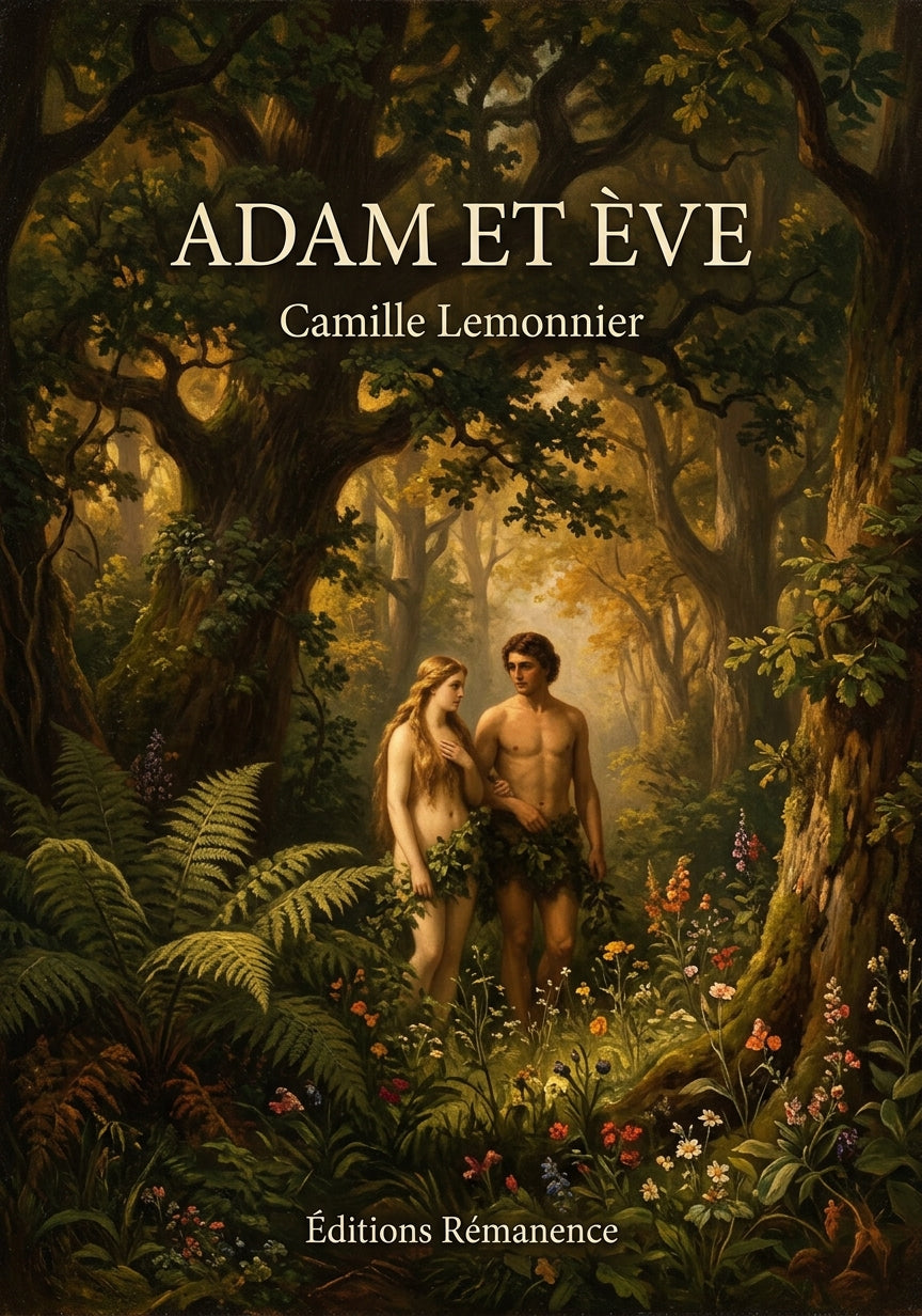Livre Adam et Ève par Camille Lemonnier - Couverture - Editions Remanence