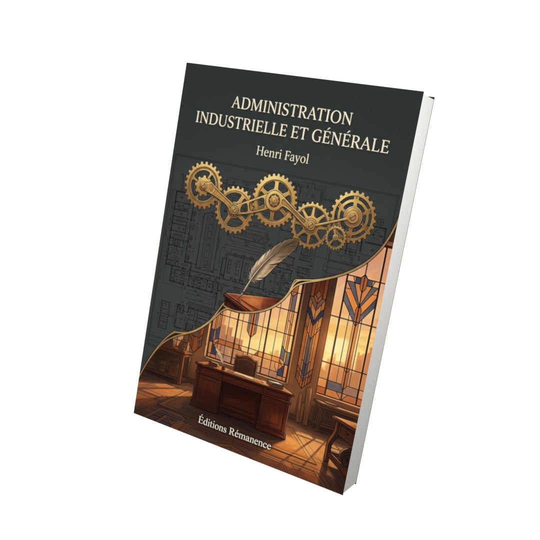 Livre Administration industrielle et générale par Henri Fayol - Vue 3D - Editions Remanence