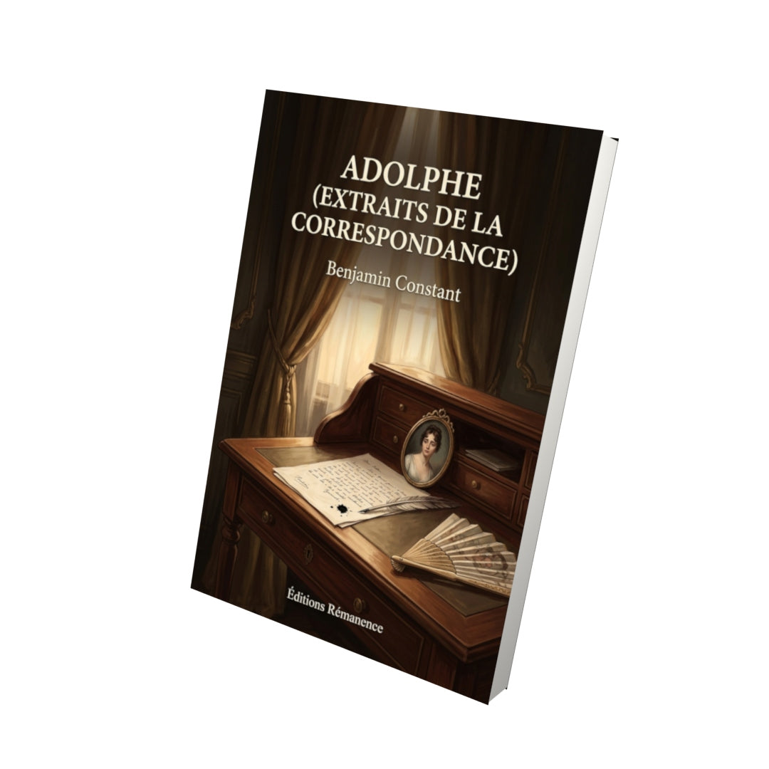 Livre Adolphe (Extraits de la correspondance) par Benjamin Constant - Vue 3D - Editions Remanence