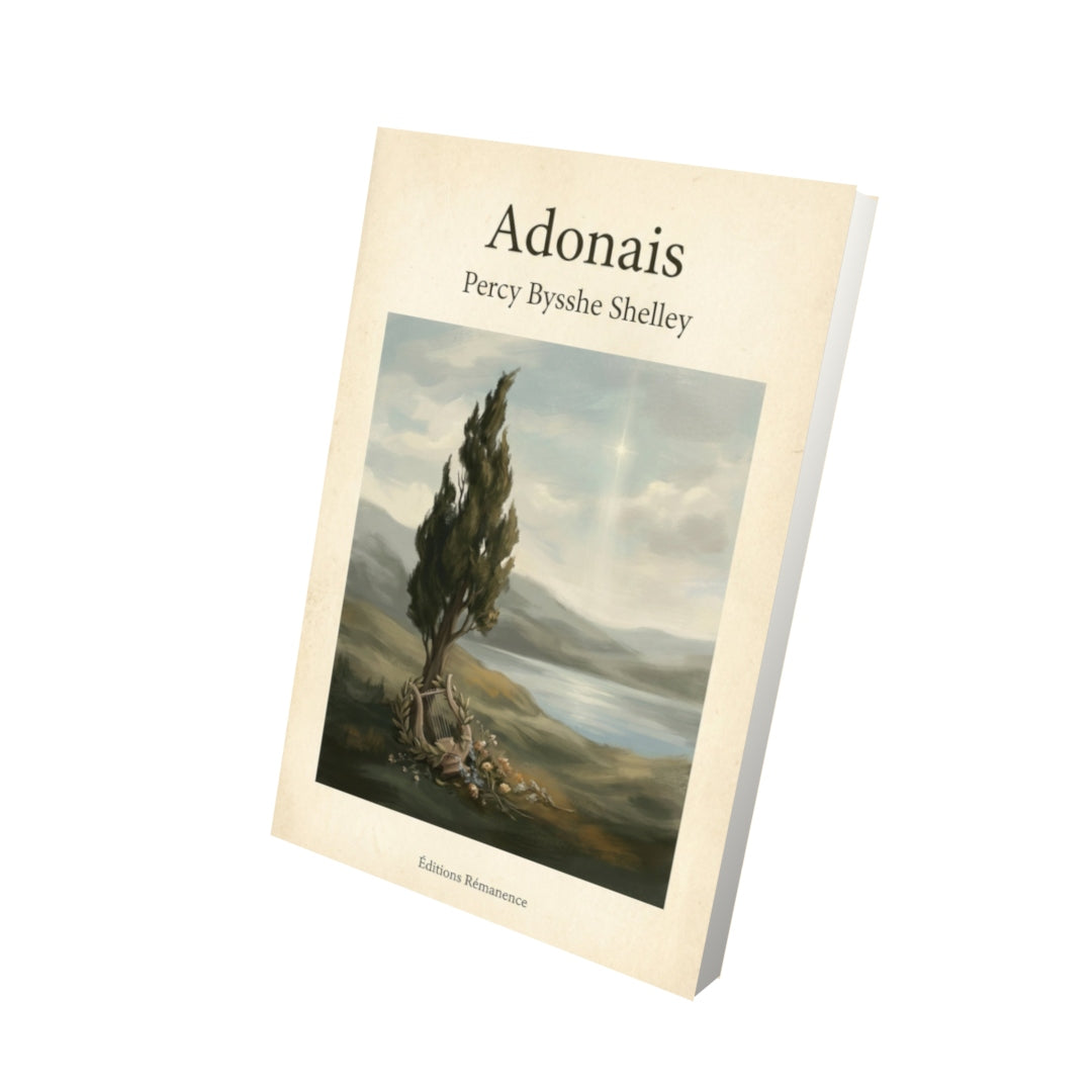 Livre Adonais – Percy Bysshe Shelley - Vue 3D - Editions Remanence
