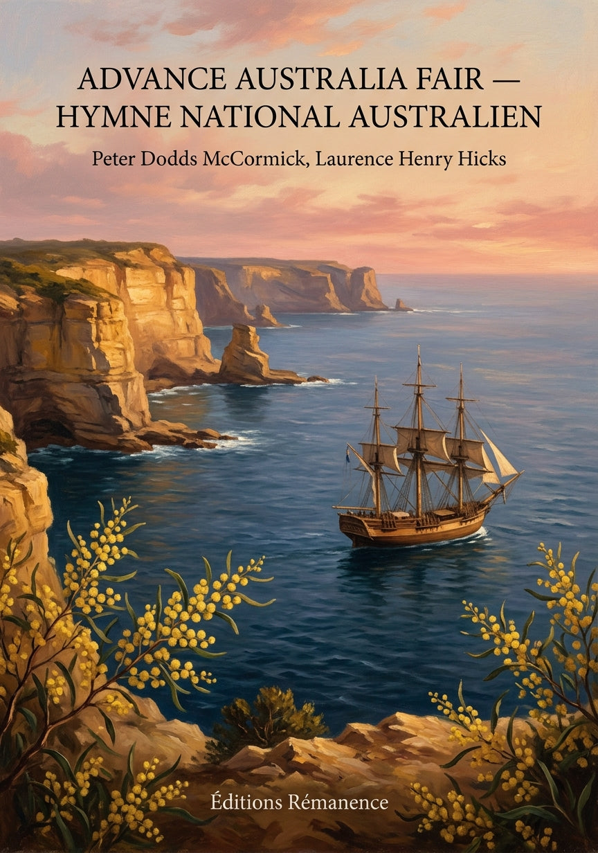 Livre Advance Australia Fair — Hymne national australien par Peter Dodds McCormick, Laurence Henry Hicks - Couverture - Editions Remanence