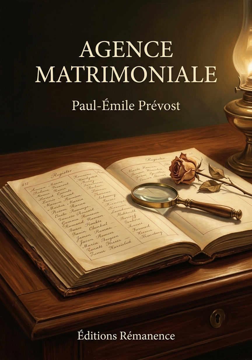 Livre Agence matrimoniale par Paul-Émile Prévost - Couverture - Editions Remanence