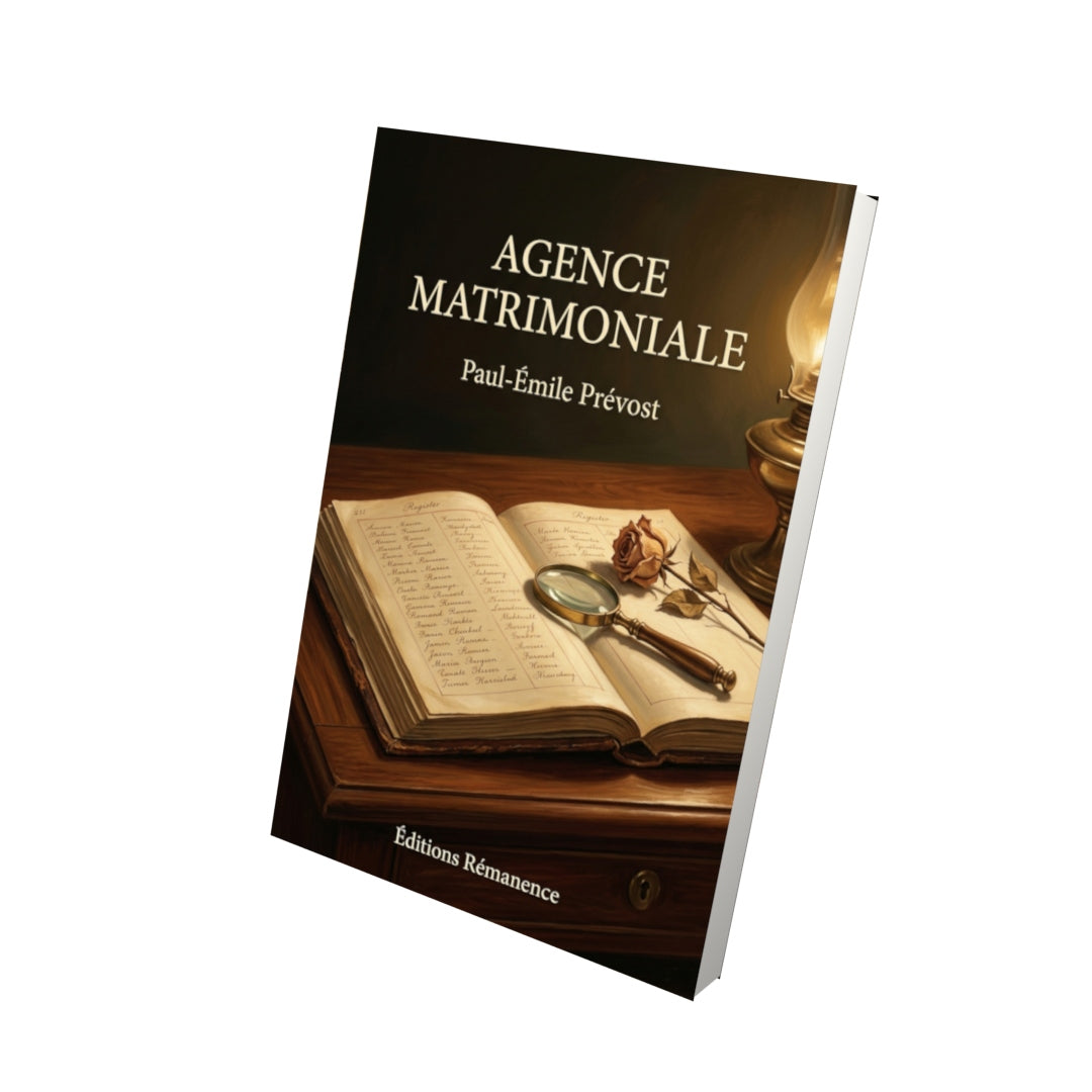 Livre Agence matrimoniale par Paul-Émile Prévost - Vue 3D - Editions Remanence