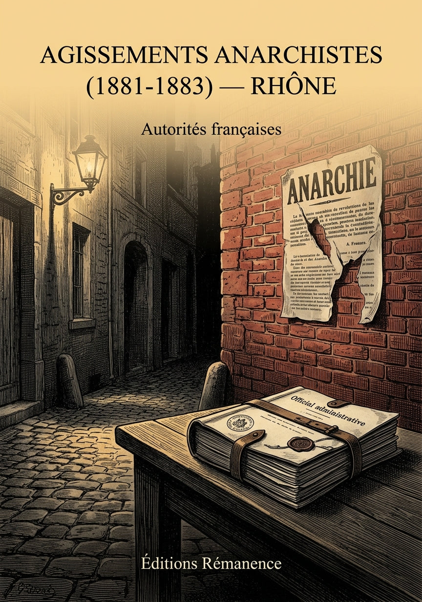 Livre Agissements anarchistes (1881-1883) — Rhône par Autorités françaises - Couverture - Editions Remanence